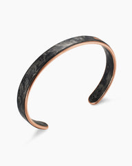 Streamline® Cuff Bracelet in 18K Rose Gold with Forged Carbon, 9mm