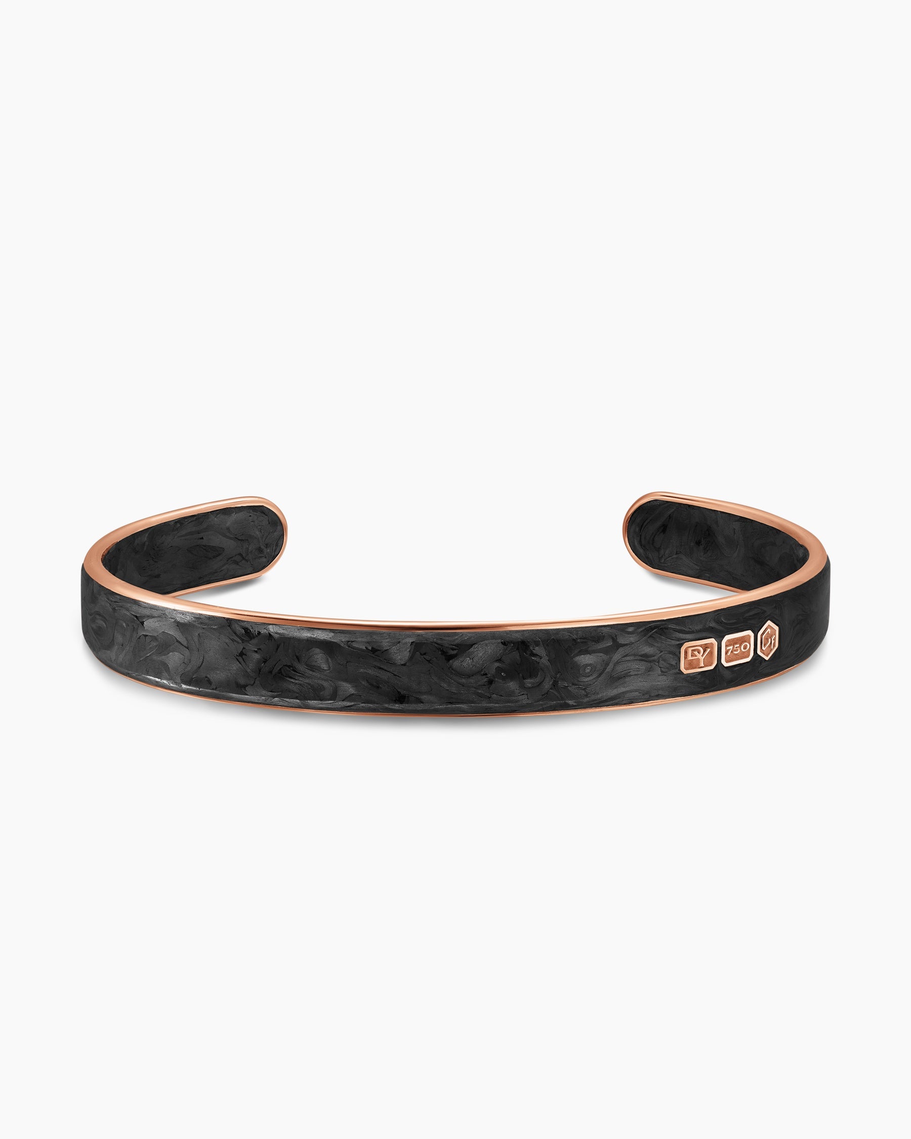 Streamline® Cuff Bracelet in 18K Rose Gold with Forged Carbon, 9mm