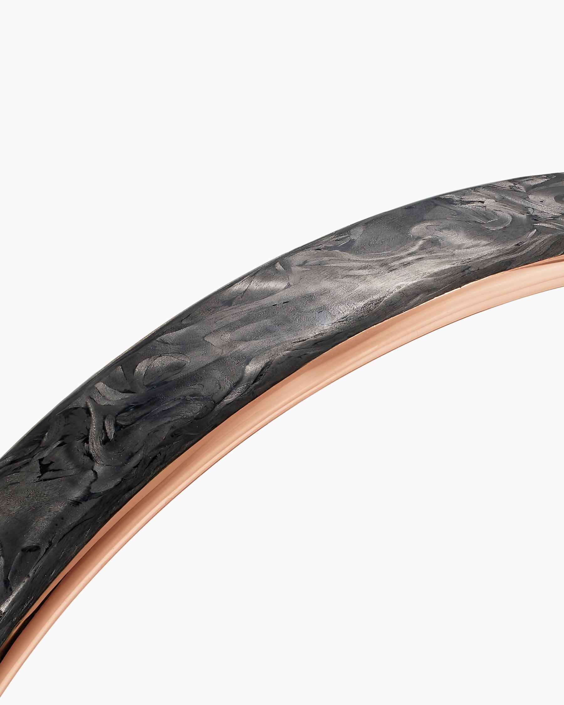 Streamline® Cuff Bracelet in 18K Rose Gold with Forged Carbon, 9mm