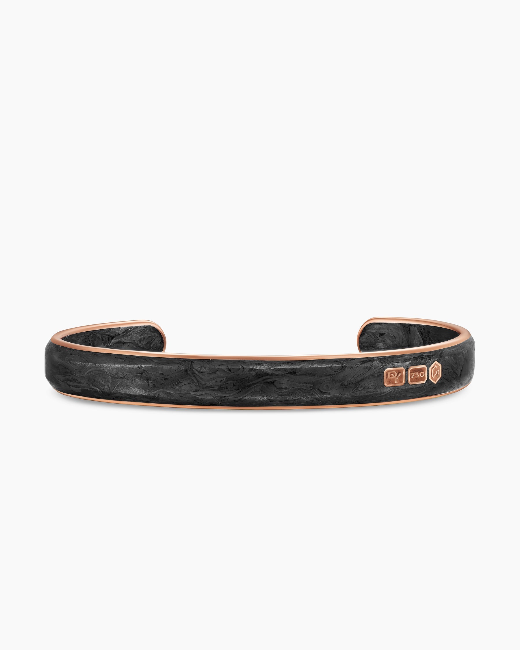 Streamline® Cuff Bracelet in 18K Rose Gold with Forged Carbon, 9mm