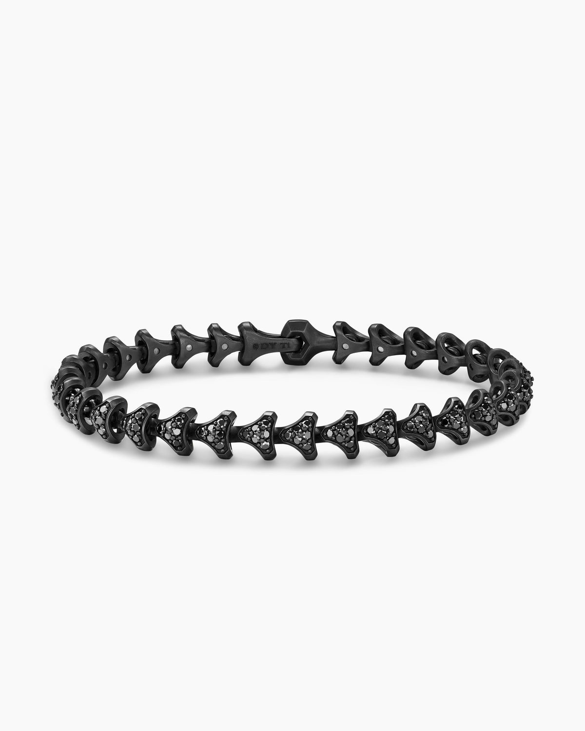 Armory® Link Bracelet in Black Titanium with Black Diamonds, 7.5mm
