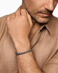 Armory® Link Bracelet in Black Titanium with Diamonds, 7.5mm