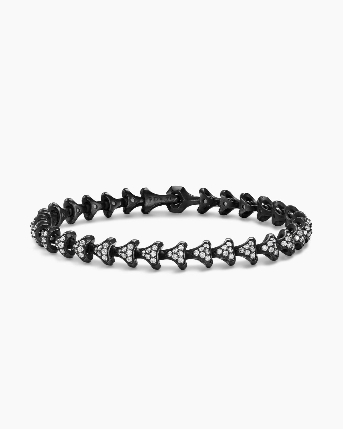 Armory® Link Bracelet in Black Titanium with Diamonds, 7.5mm
