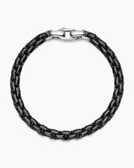 Box Chain Bracelet with Stainless Steel and Sterling Silver, 7.3mm