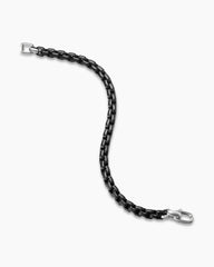 Box Chain Bracelet with Stainless Steel and Sterling Silver, 7.3mm