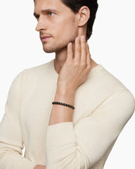 Box Chain Bracelet with Stainless Steel and Sterling Silver, 7.3mm