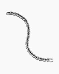 Box Chain Bracelet in Sterling Silver with Black Diamonds, 7.3mm