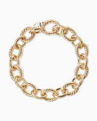 Oval Link Chain Bracelet in 18K Yellow Gold, 12mm