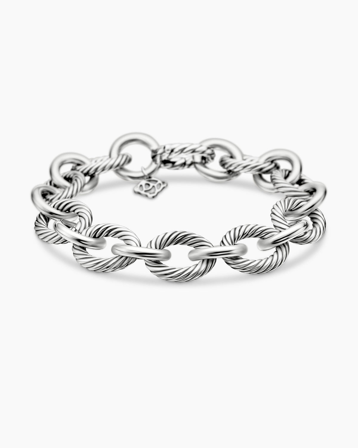 Oval Link Chain Bracelet in Sterling Silver, 12mm