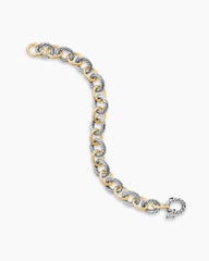 Oval Link Chain Bracelet in Sterling Silver with 18K Yellow Gold, 10mm
