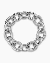 Oval Link Chain Bracelet in Sterling Silver, 17mm