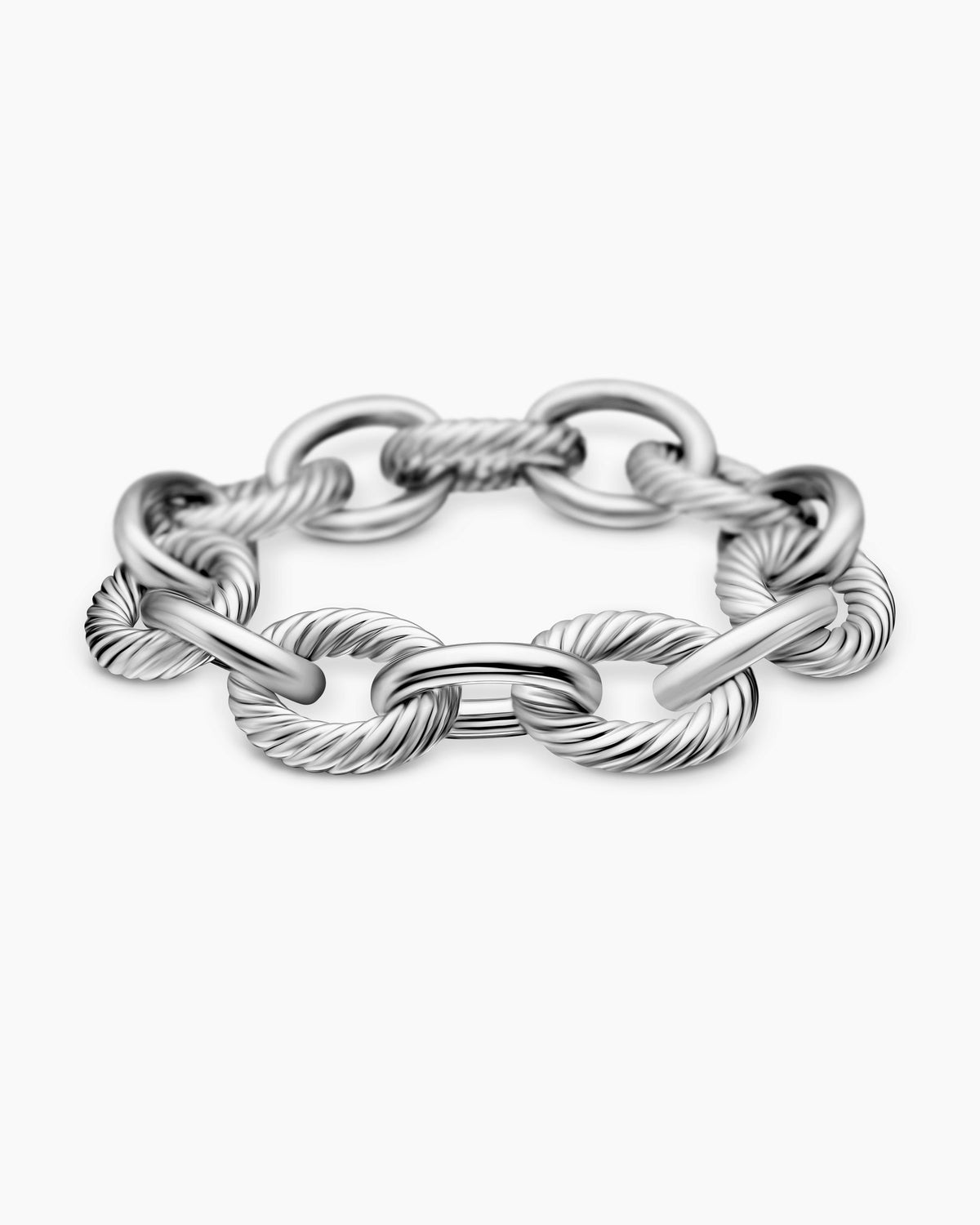 Oval Link Chain Bracelet in Sterling Silver, 17mm