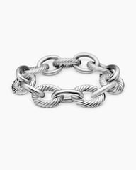 Oval Link Chain Bracelet in Sterling Silver, 17mm