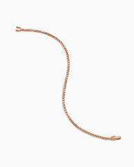 Box Chain Bracelet in 18K Rose Gold, 2.7mm