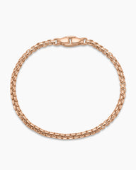 Box Chain Bracelet in 18K Rose Gold, 3.4mm