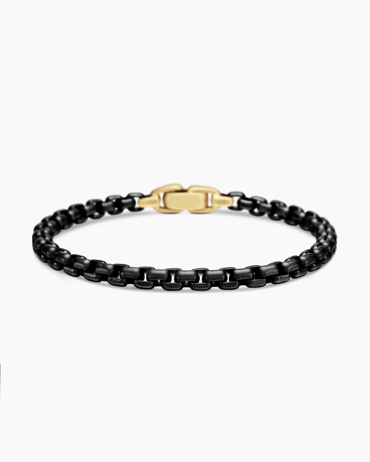 Box Chain Bracelet in Stainless Steel with 14K Yellow Gold, 5mm