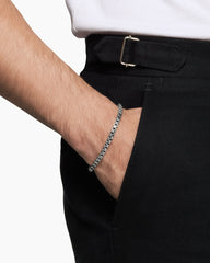 Double Box Chain Bracelet in Sterling Silver, 4mm