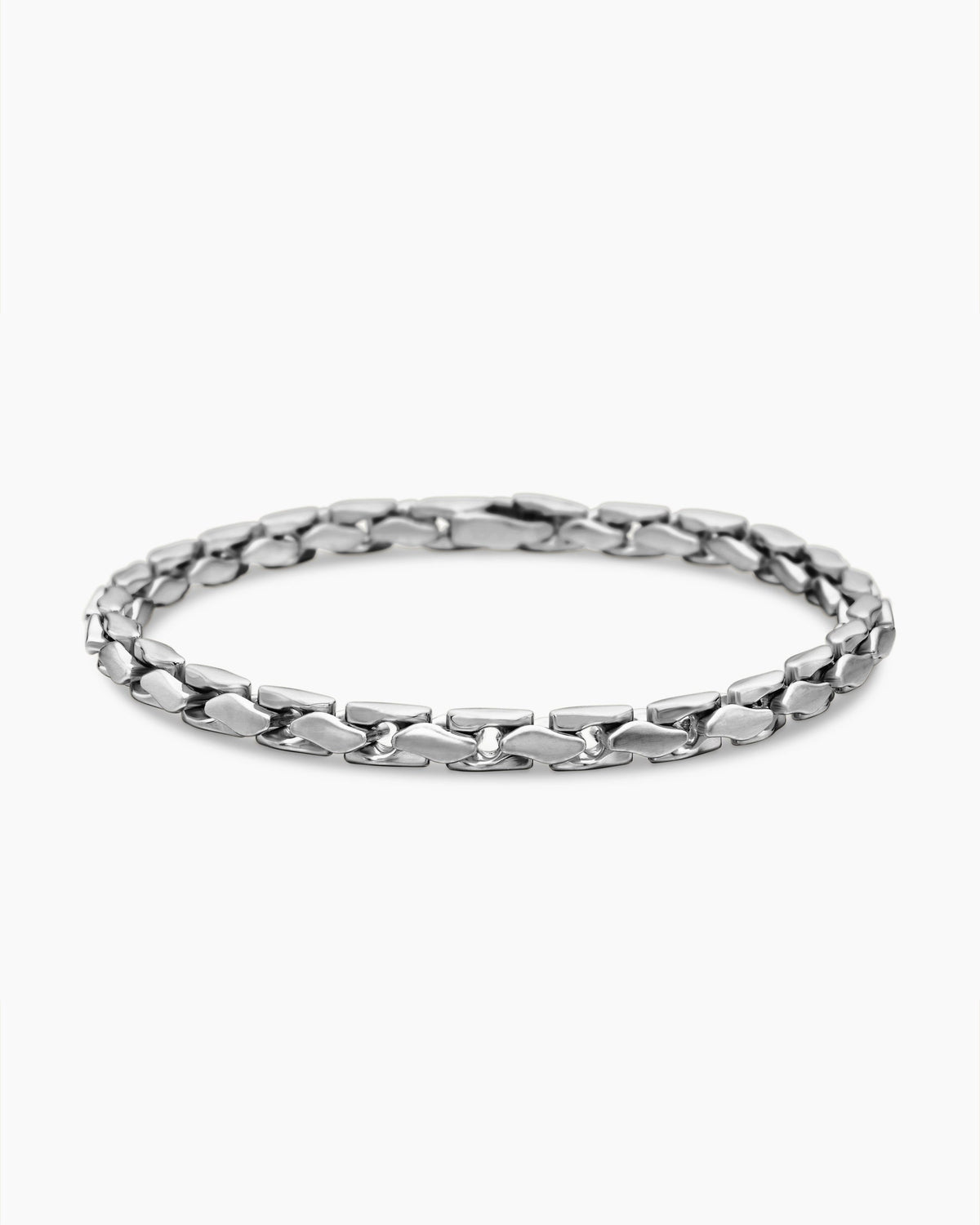Fluted Chain Bracelet in Sterling Silver, 5mm