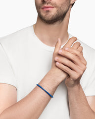 Box Chain Bracelet in Sterling Silver with Blue Stainless Steel, 5mm