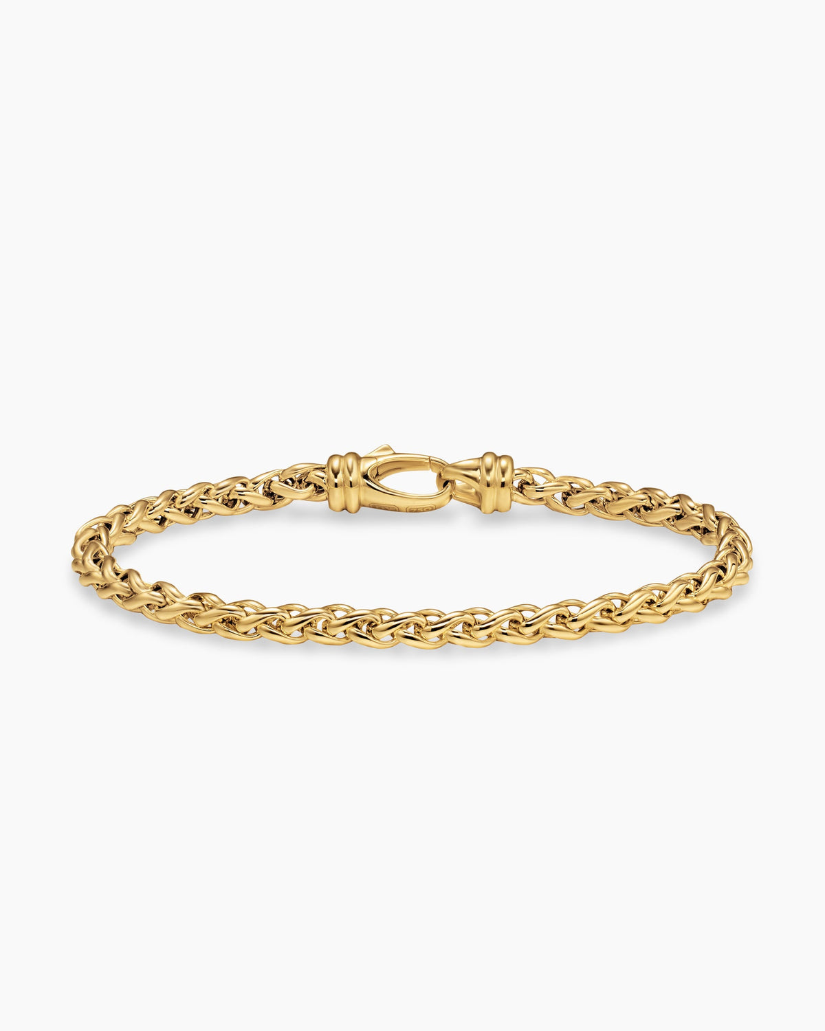 Wheat Chain Bracelet in 18K Yellow Gold, 4mm