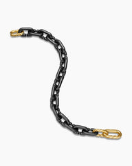 Chain Links Bracelet in Black Titanium with 18K Yellow Gold, 10mm