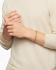 Faceted Chain Bracelet in 18K Yellow Gold, 7mm