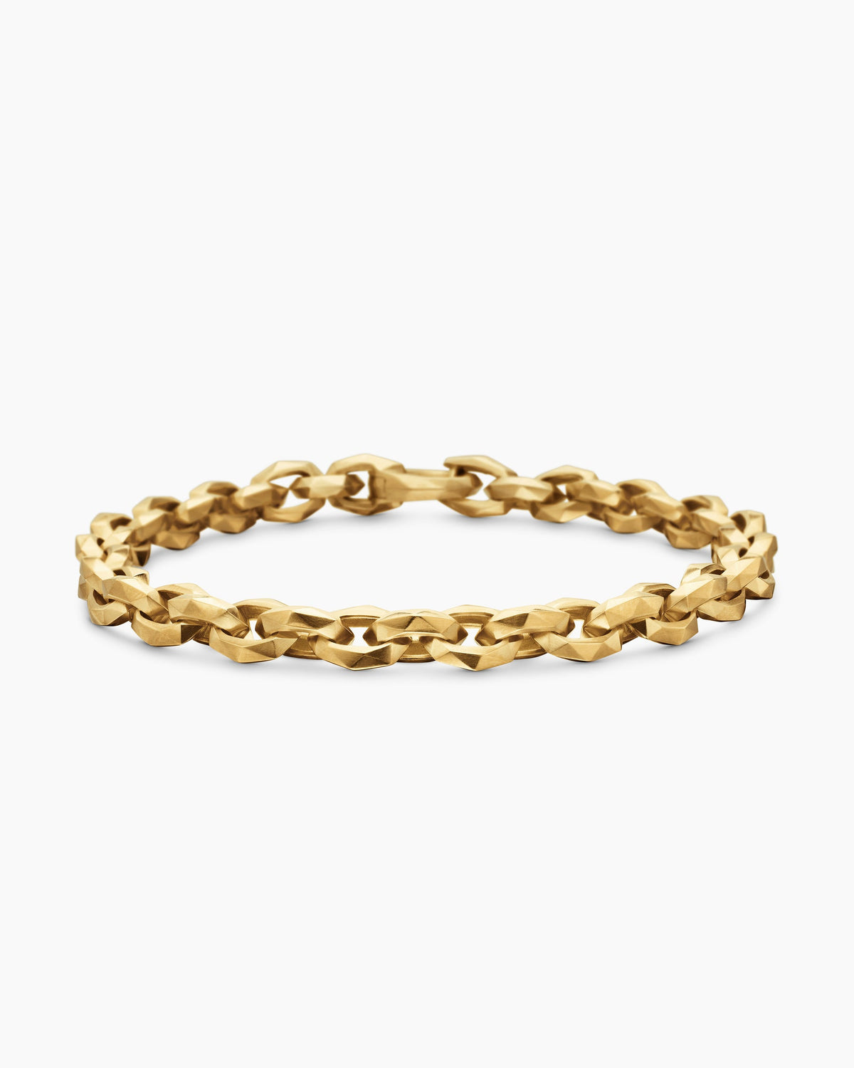 Faceted Chain Bracelet in 18K Yellow Gold, 7mm