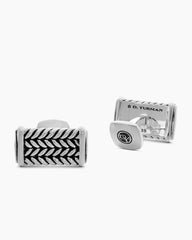 Chevron Cufflinks in Sterling Silver, 22.8mm