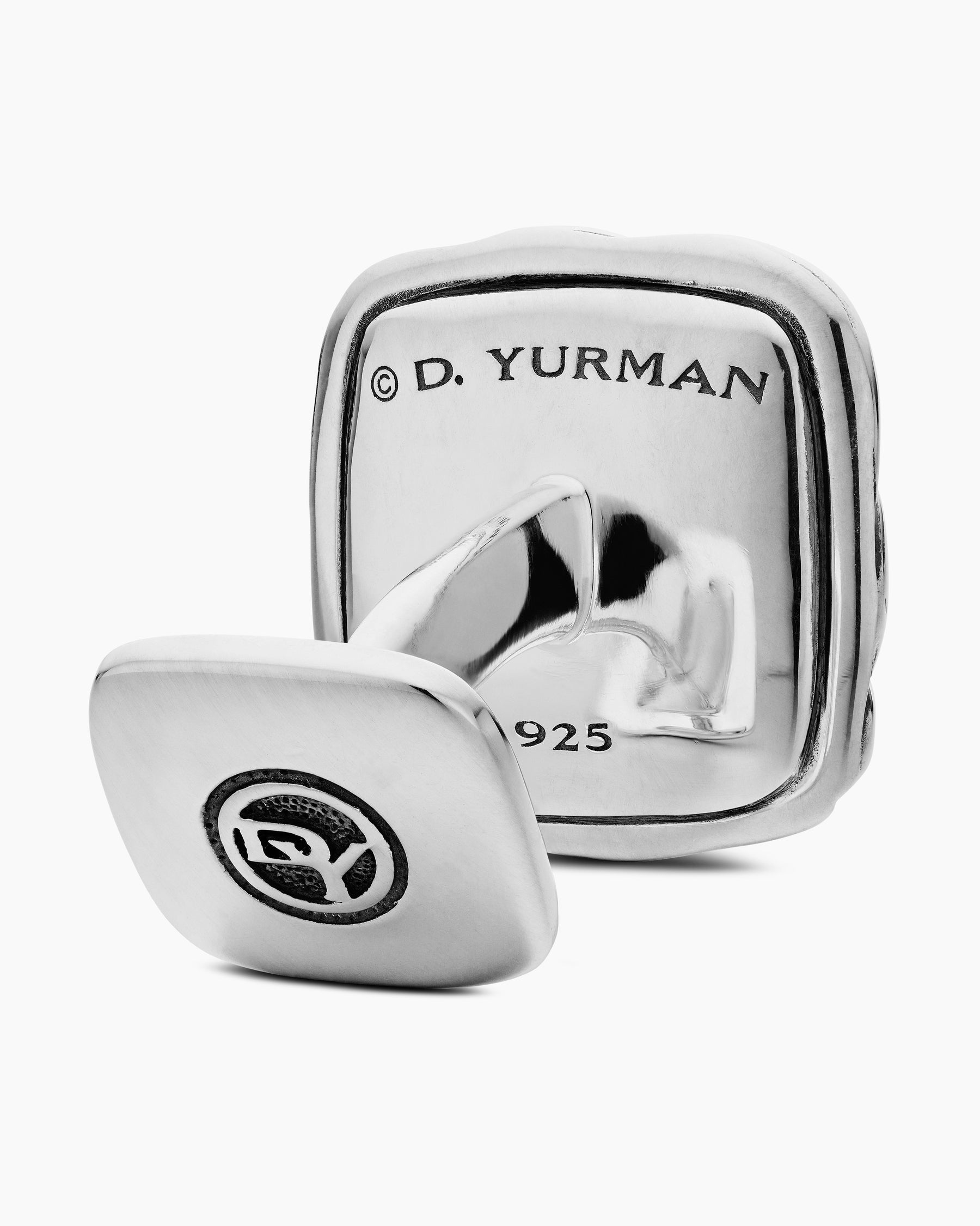 Sculpted Cable Cushion Cufflinks in Sterling Silver, 17mm