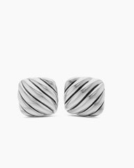 Sculpted Cable Cushion Cufflinks in Sterling Silver, 17mm