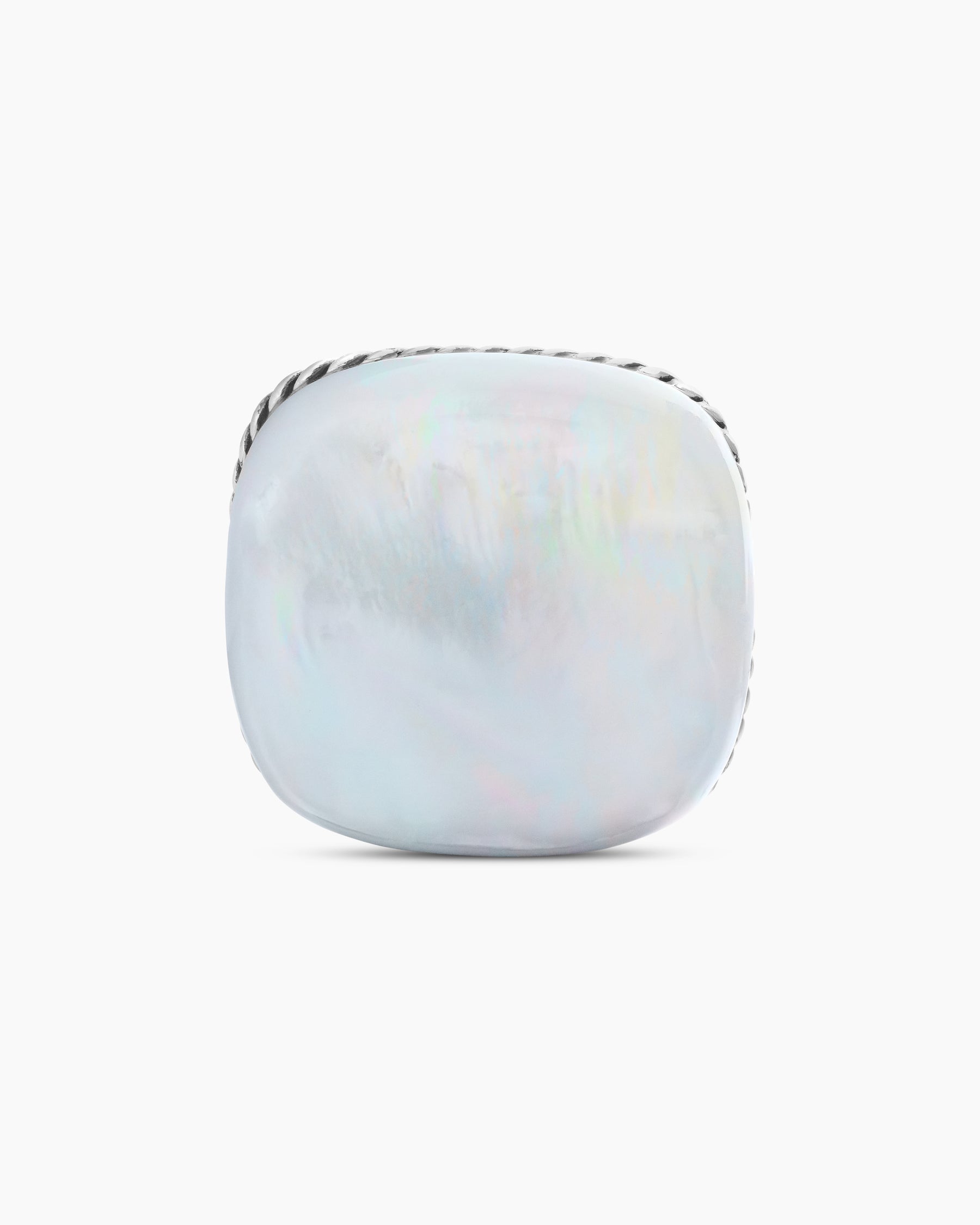 Streamline® Cushion Cufflinks in Sterling Silver with Mother of Pearl, 17mm