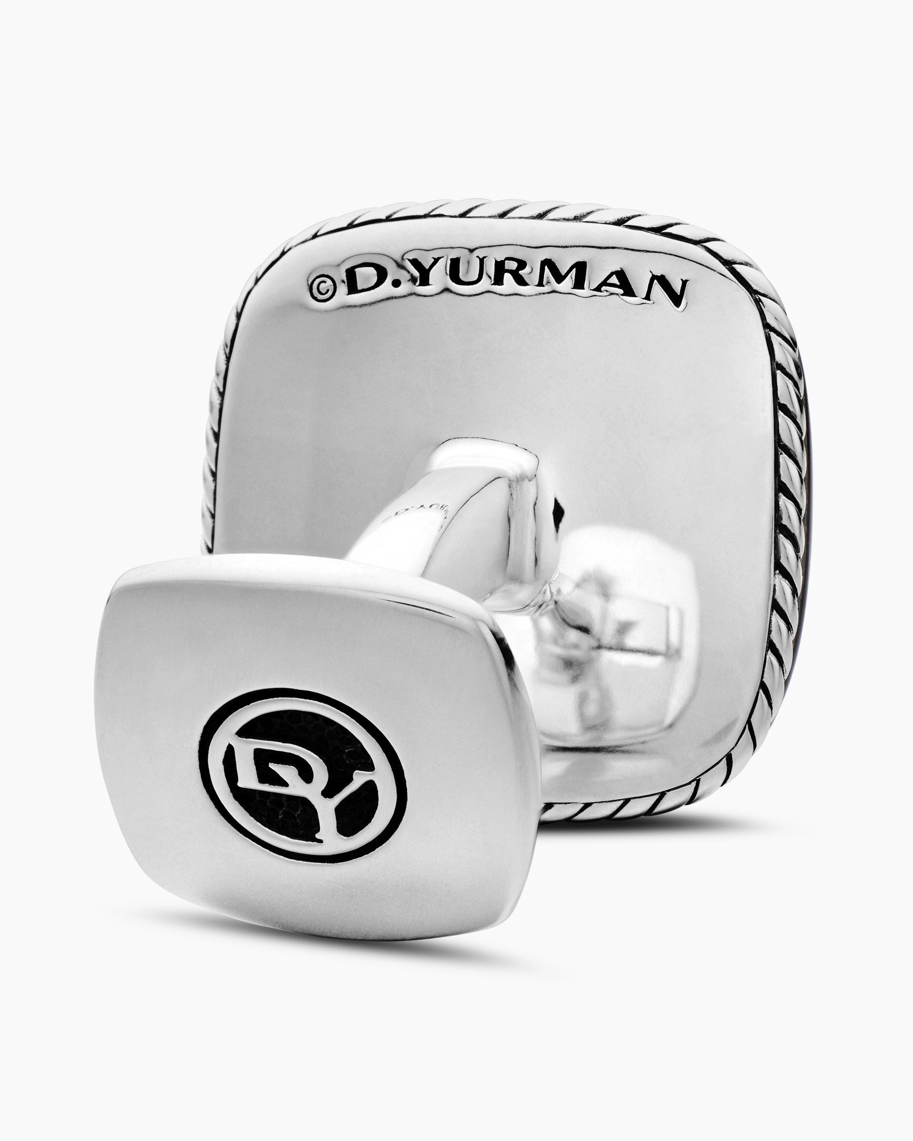 Streamline® Cushion Cufflinks in Sterling Silver with Mother of Pearl, 17mm