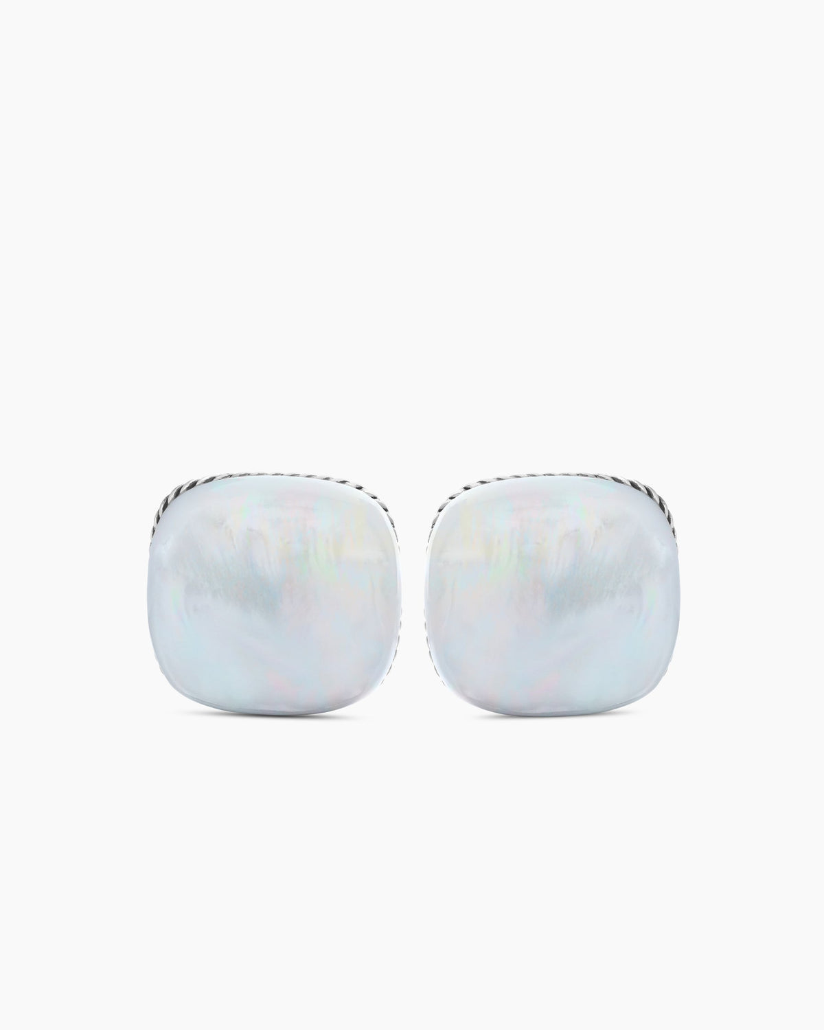 Streamline® Cushion Cufflinks in Sterling Silver with Mother of Pearl, 17mm