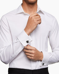 Memento Mori Skull Cufflinks in Sterling Silver with Black Diamonds and Rubies, 24mm