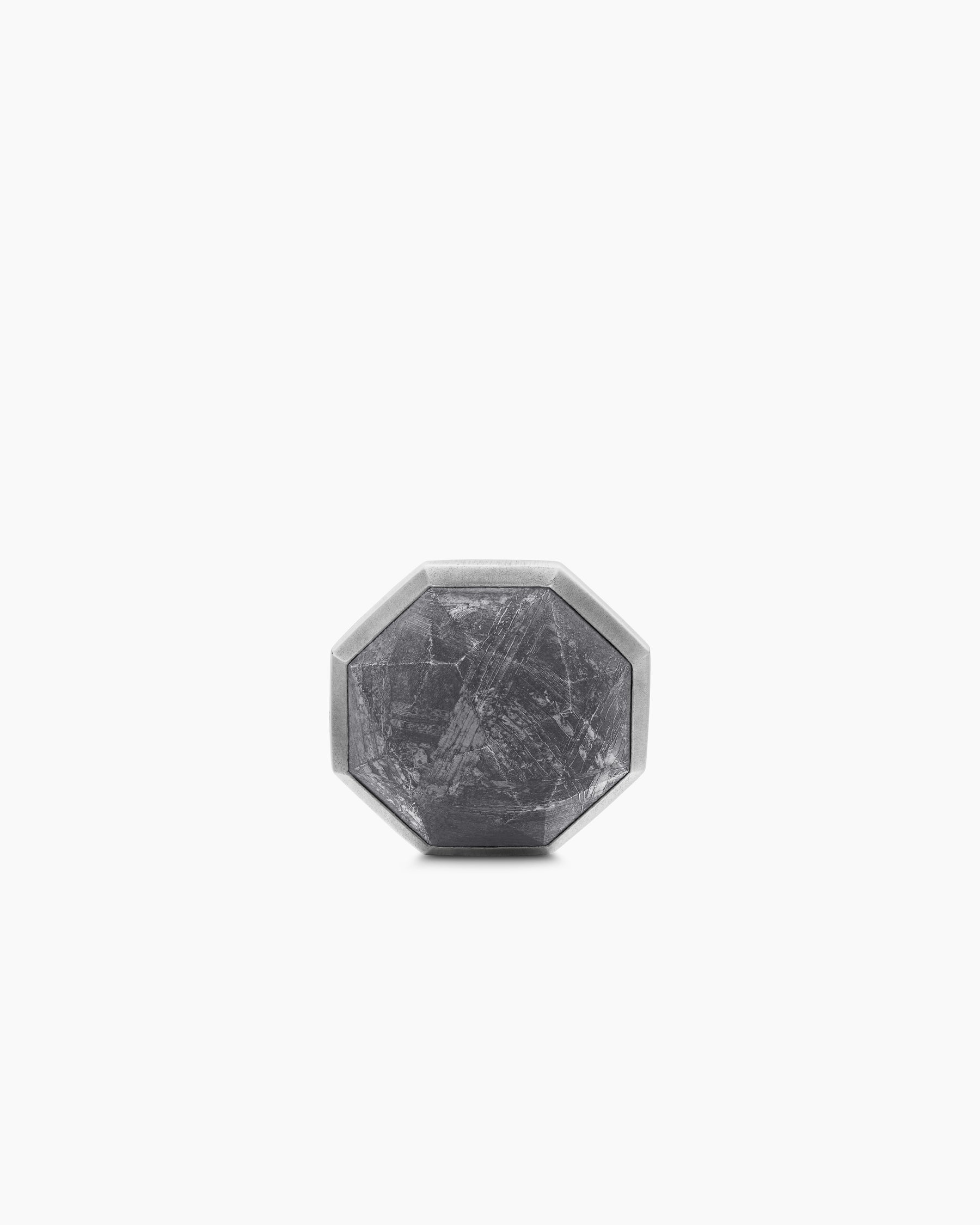 Meteorite Faceted Round Cufflinks in Sterling Silver, 16mm