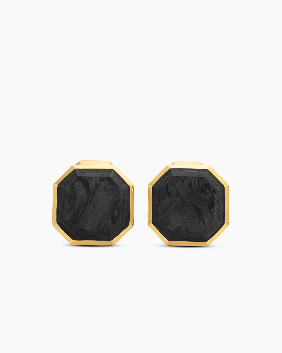 Streamline® Cufflinks in 18K Yellow Gold with Forged Carbon, 15mm
