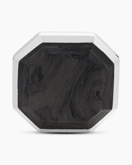 Streamline® Cufflinks in Sterling Silver with Forged Carbon, 15mm