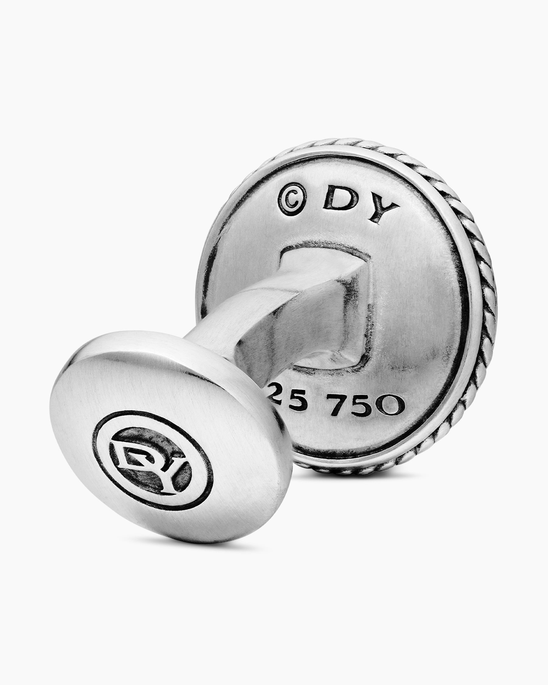 Maritime® Compass Cufflinks in Sterling Silver with 18K Yellow Gold and Center Diamond, 16mm