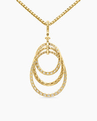 Floating Diamonds Drop Pendant in Yellow Gold