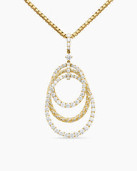 Floating Diamonds Drop Pendant in Yellow Gold