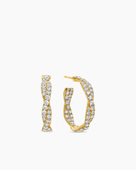 Floating Diamonds Hoop Earrings in Yellow Gold