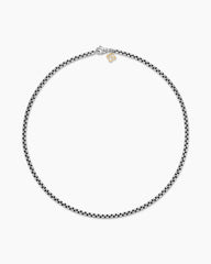 Box Chain Necklace in Sterling Silver with 14K Yellow Gold Accent, 3.6mm