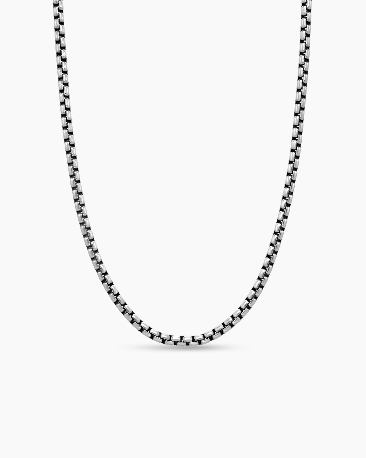 Box Chain Necklace in Sterling Silver with 14K Yellow Gold Accent, 3.6mm