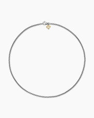 Box Chain Necklace in Sterling Silver with 14K Yellow Gold Accent, 2.7mm
