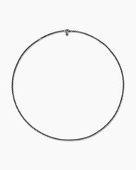 Box Chain Necklace in Darkened Sterling Silver, 2.7mm