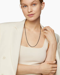 Box Chain Necklace in Darkened Sterling Silver, 2.7mm