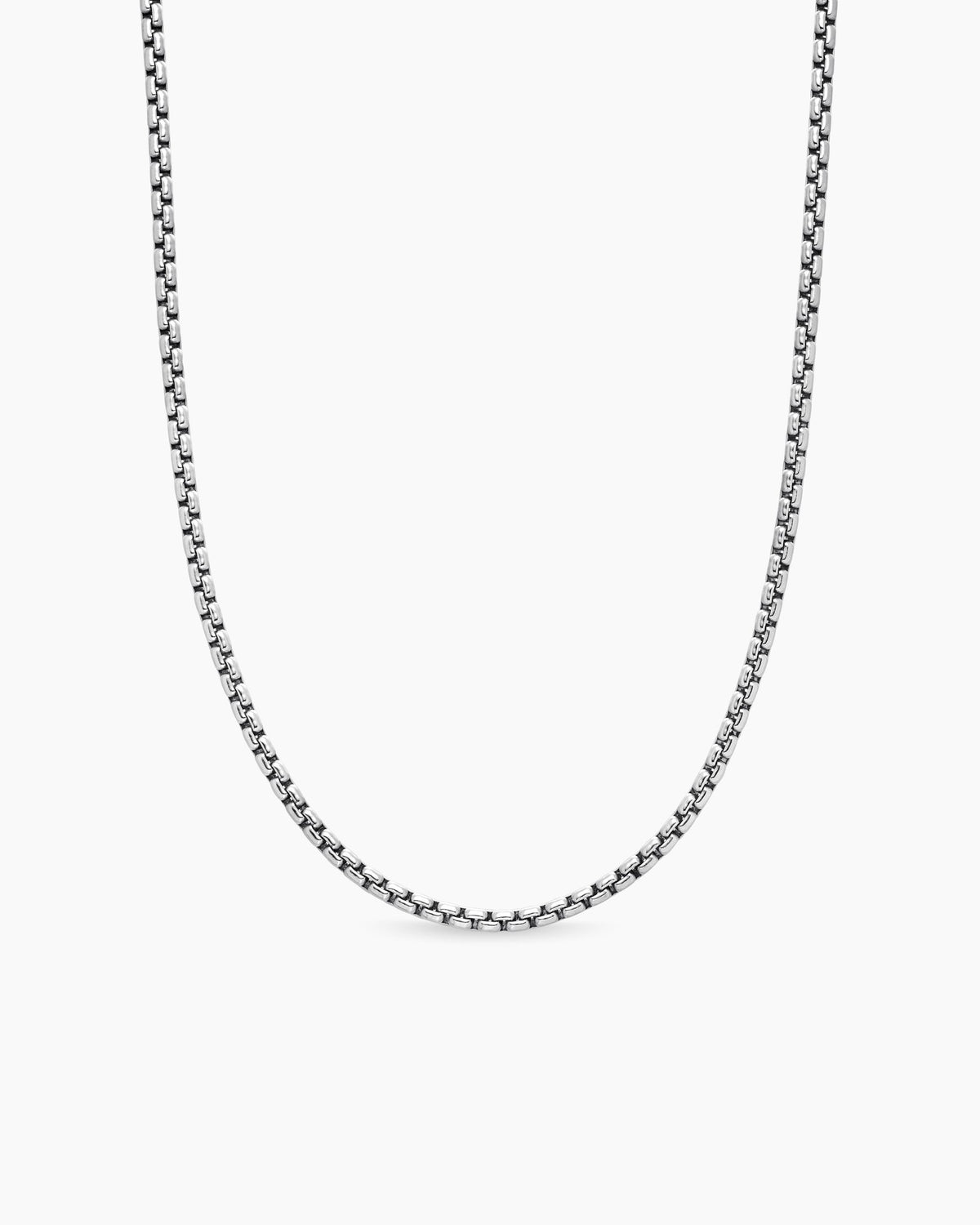 Box Chain Necklace in 18K White Gold, 2.7mm
