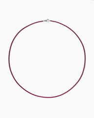 Box Chain Necklace in Sterling Silver with Burgundy Stainless Steel, 2.7mm