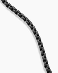 Box Chain Necklace in Sterling Silver with Grey Stainless Steel, 2.7mm