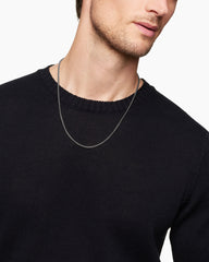 Box Chain Necklace in Grey Titanium, 2.7mm